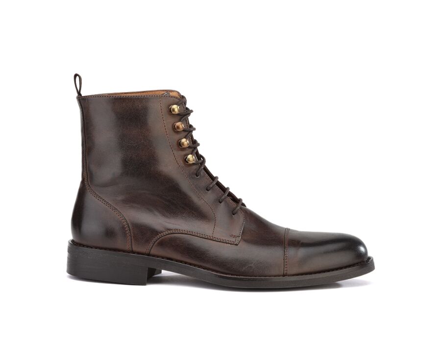 Derby boots homme à lacets Chocolat patiné - ENFIELD II GOMME CITY