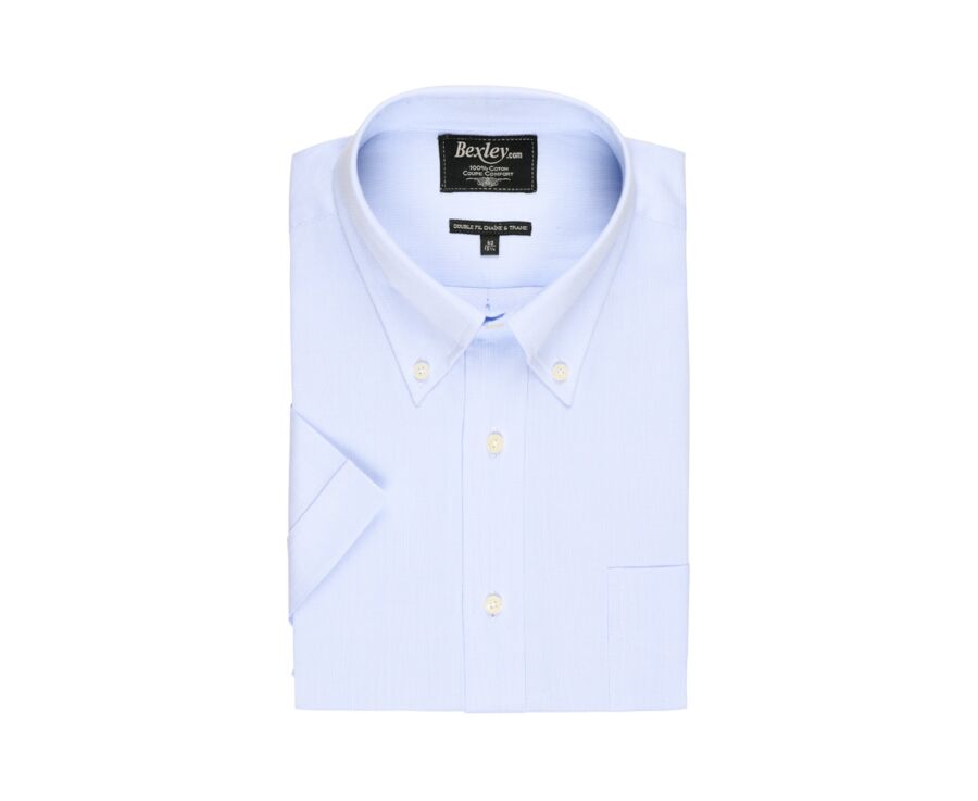 Chemise coton bleu pâle - Col américain - PATRICK MC