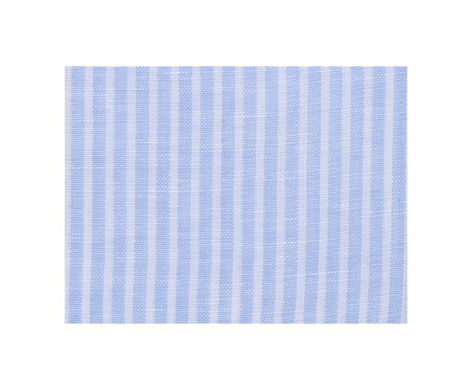 Chemise coton et lin rayures Bleu Ciel et Blanc - EDIBERT