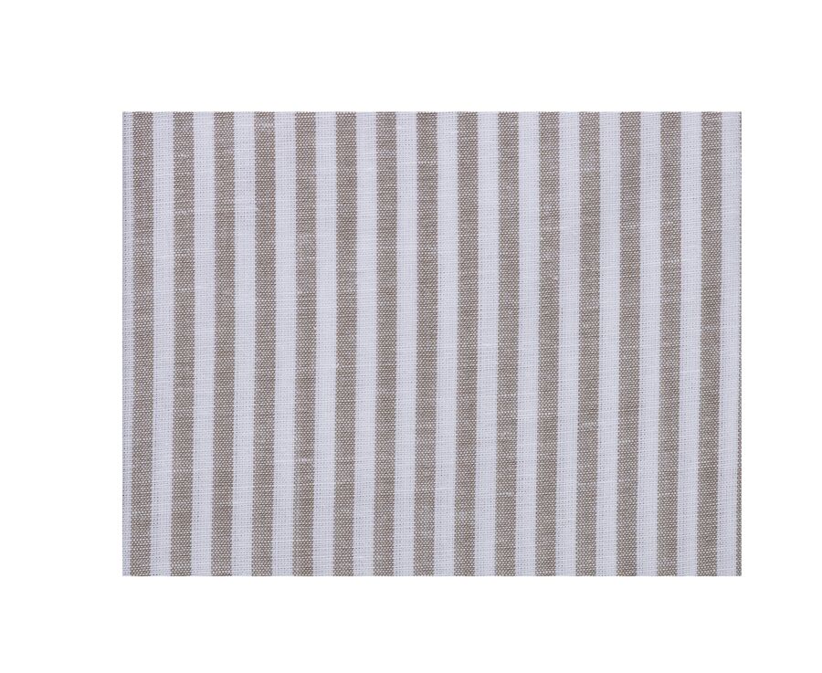 Chemise coton et lin rayures taupe et blanches - EDIBERT