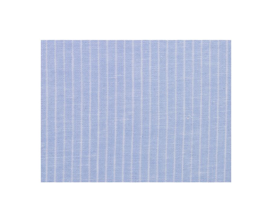 Chemise coton et lin Bleu Clair et liseré Blanc - EDIBERT