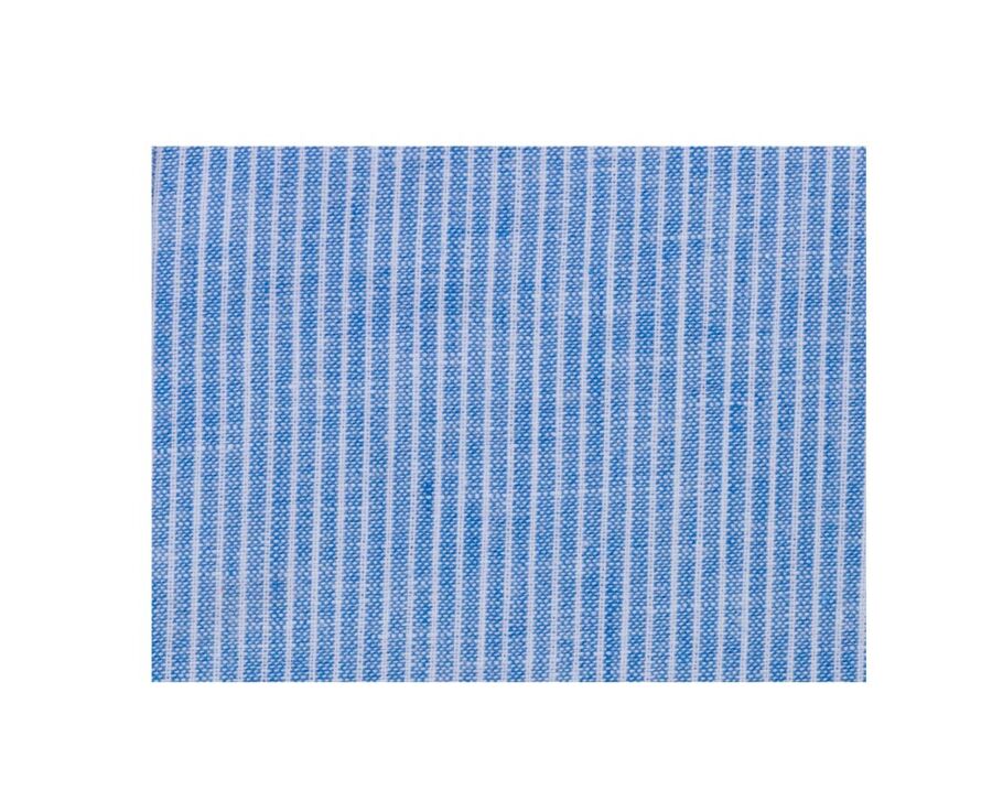 Chemise coton et lin Bleu et liseré Blanc - EDIBERT