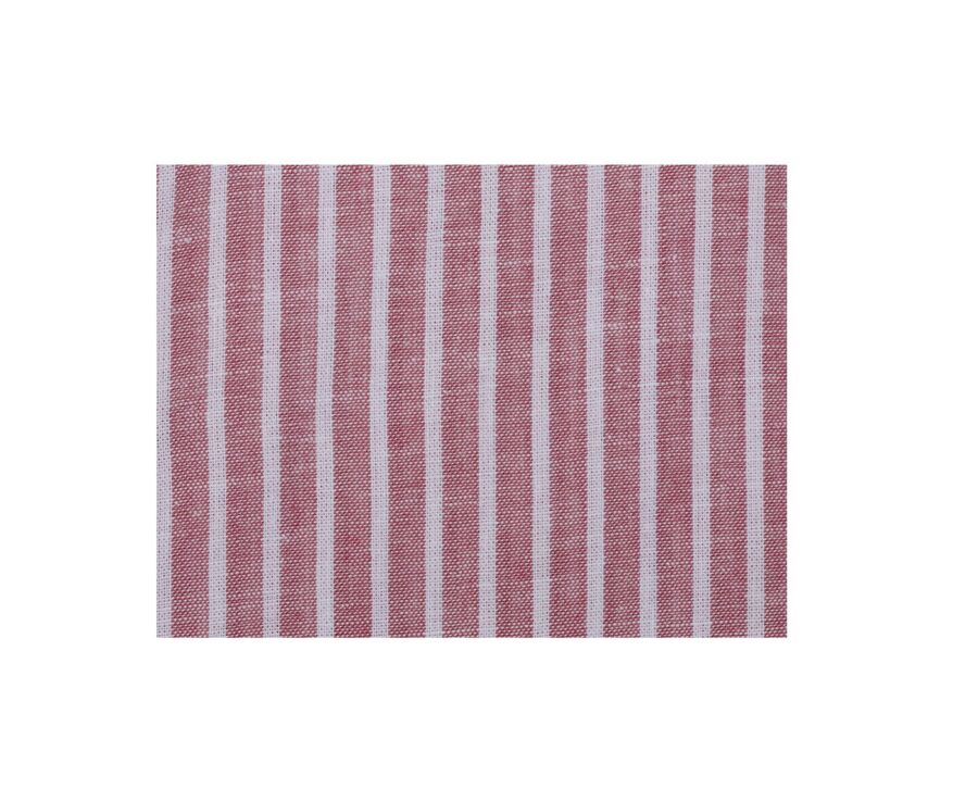 Chemise à rayures coton/lin Vieux Rose et Blanc - EDIBERT