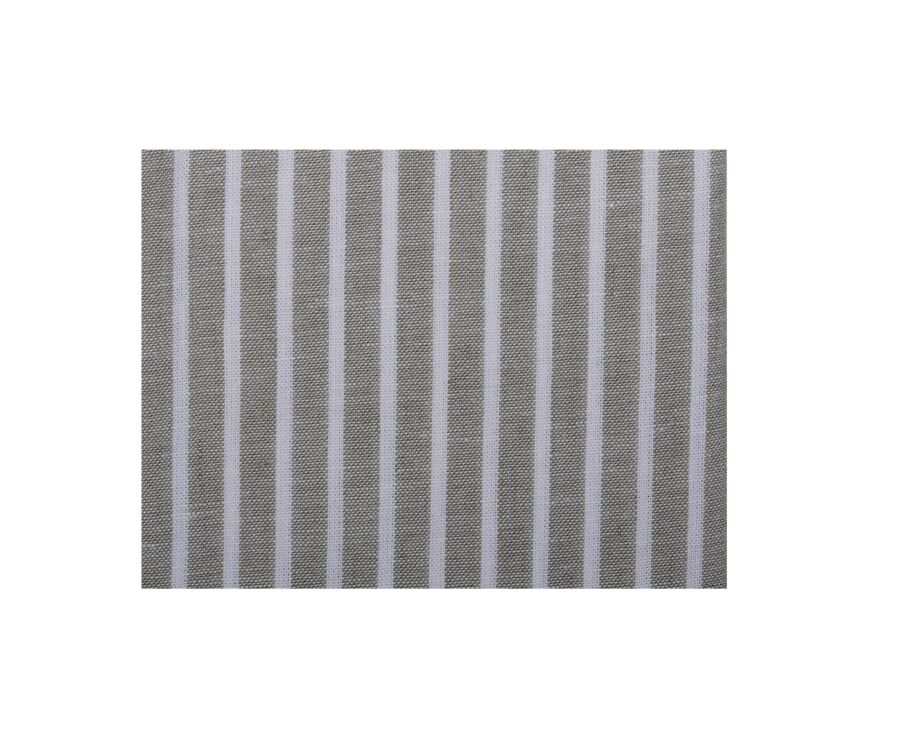Chemise à rayures coton/lin Chambray Tilleul et Blanc - EDIBERT