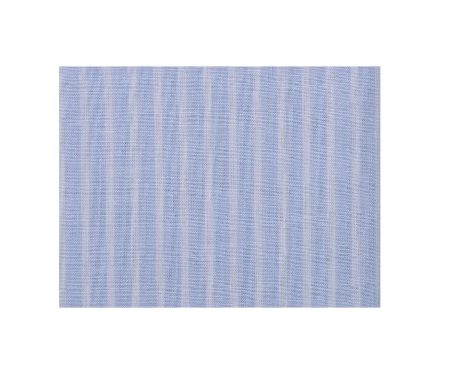 Chemise à rayures coton/lin Bleu Pâle et Blanc - EDIBERT