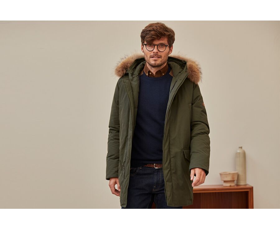 Parka hiver homme doublée plumes Vert Foncé - SOREN II