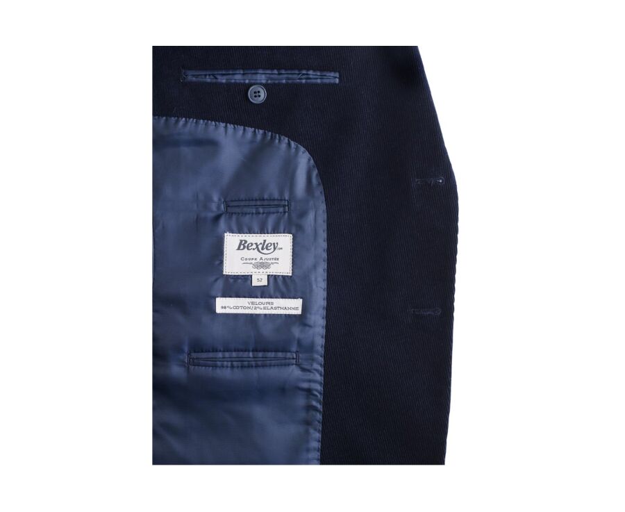 Blazer homme velours côtelé lavé Marine - LÉONTILDE 