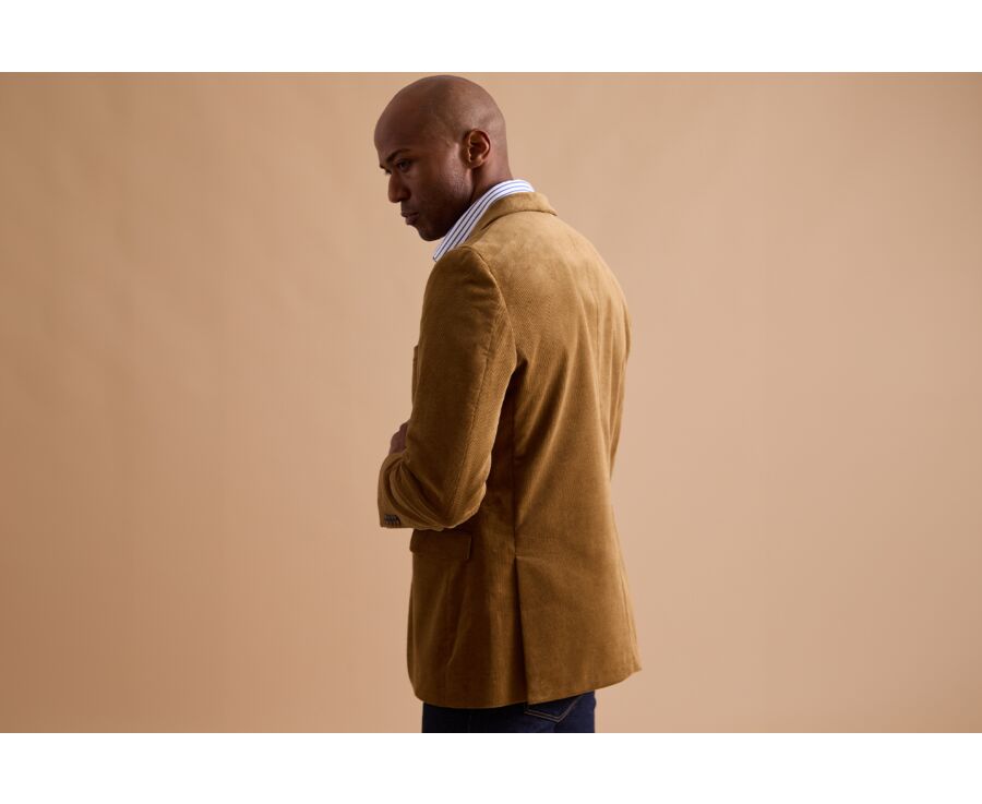 Blazer homme velours côtelé lavé Camel - LÉONTILDE