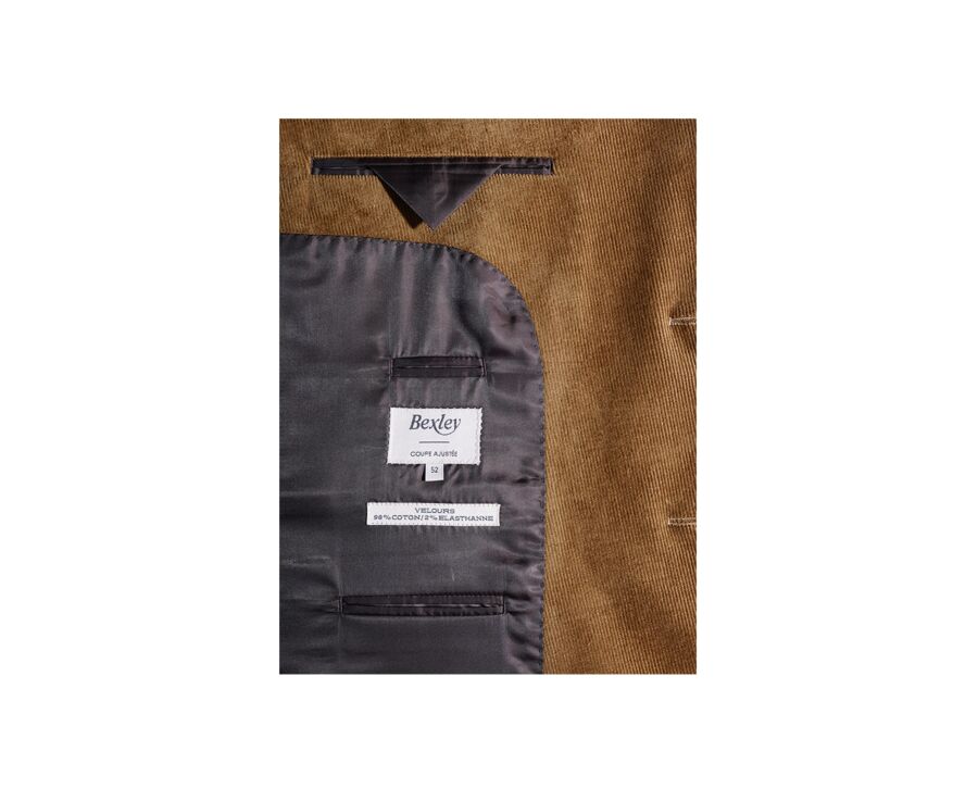 Blazer homme velours côtelé lavé Camel - LÉONTILDE