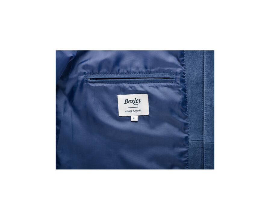Veste en cuir daim homme Bleu - FAUSTIN