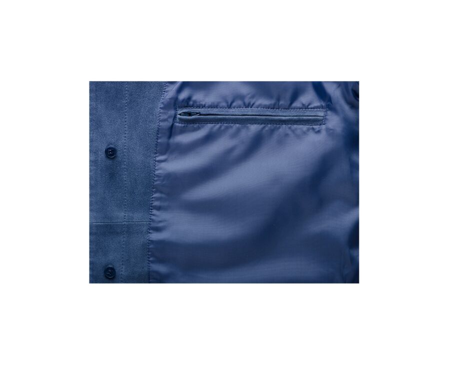 Veste en cuir daim homme Bleu - FAUSTIN