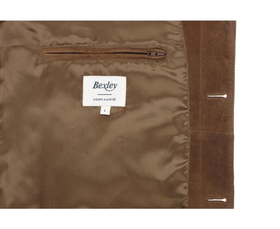 Veste en cuir daim homme Havane - FAUSTIN