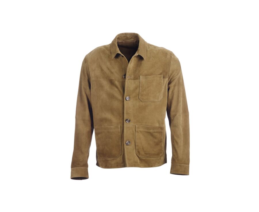 Veste en cuir daim homme Tabac - FAUSTIN
