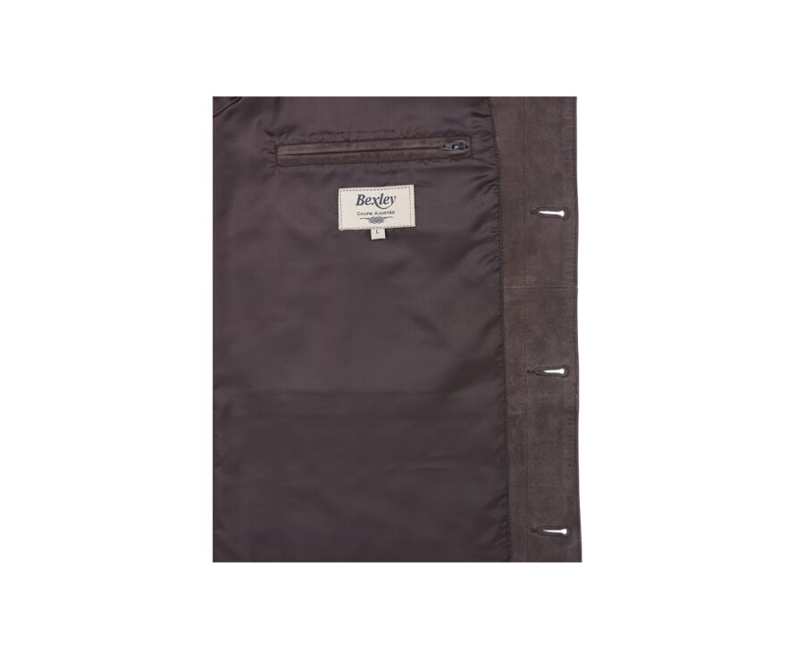 Veste cuir daim Brun - FAUSTIN