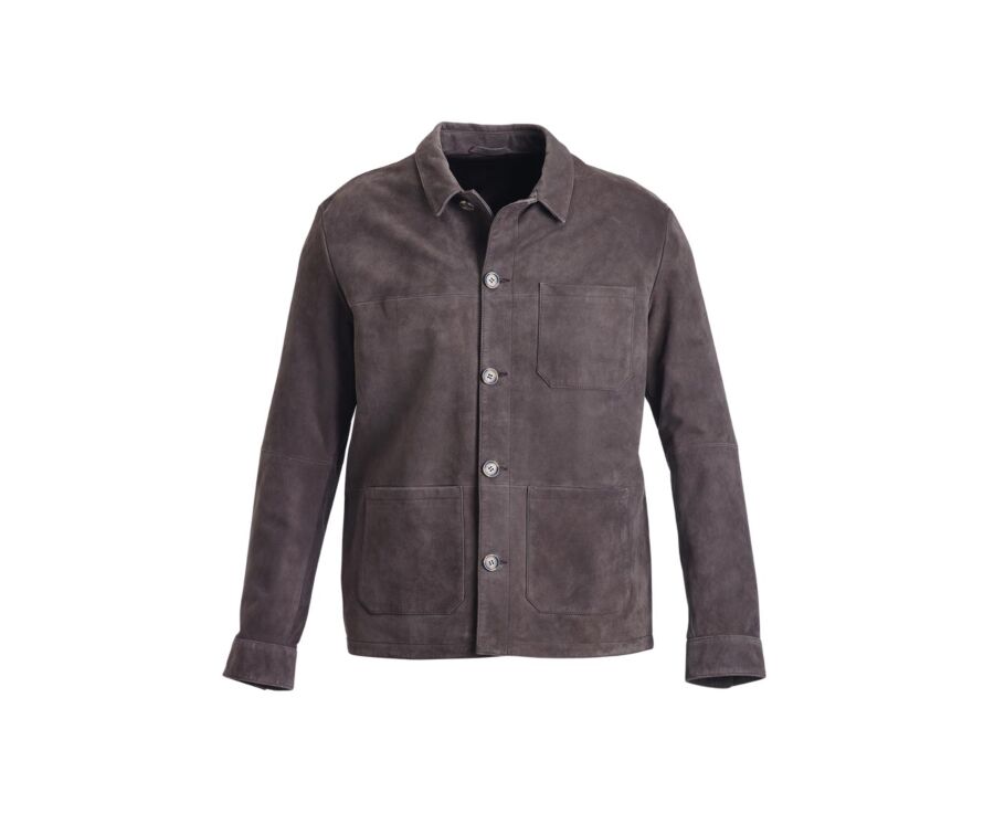 Veste cuir daim Brun - FAUSTIN