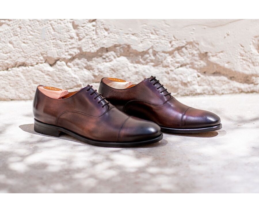 Richelieu homme Chocolat Patiné semelle cuir - WINFORD