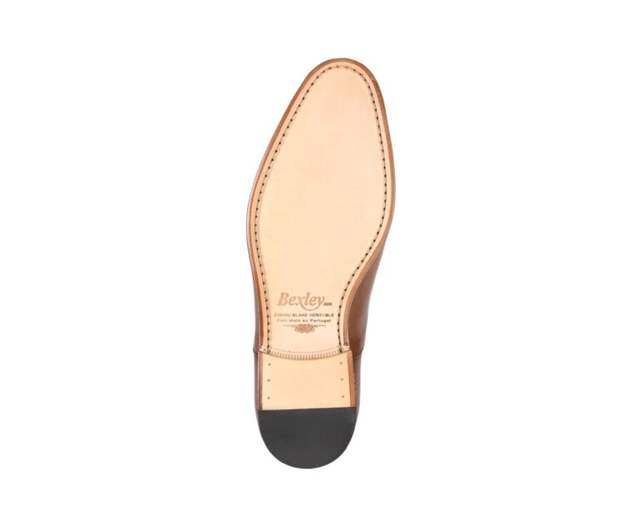 Richelieu homme Cognac Patiné semelle cuir - WINFORD