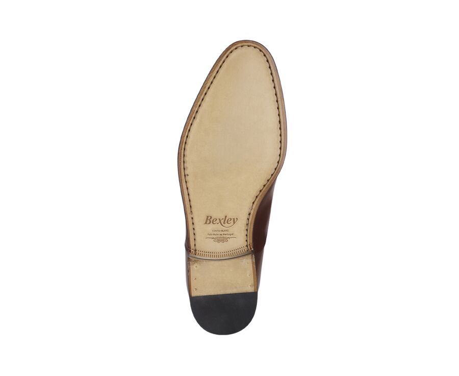 Richelieu homme Cognac Patiné semelle cuir - WINFORD