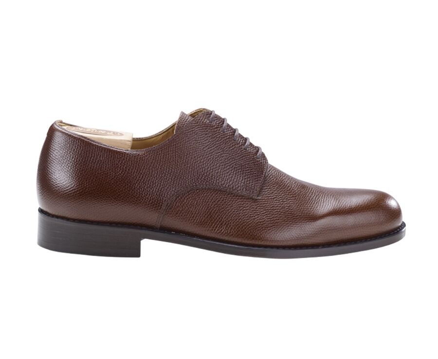 Derbies homme Châtaigne grainé semelle cuir - DOVER