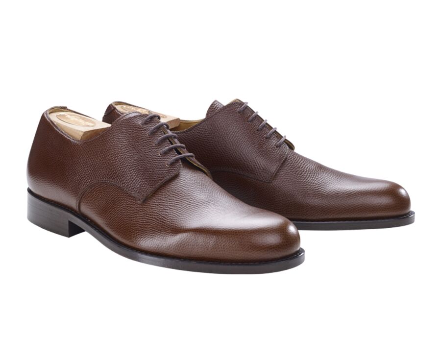 Derbies homme Châtaigne grainé semelle cuir - DOVER