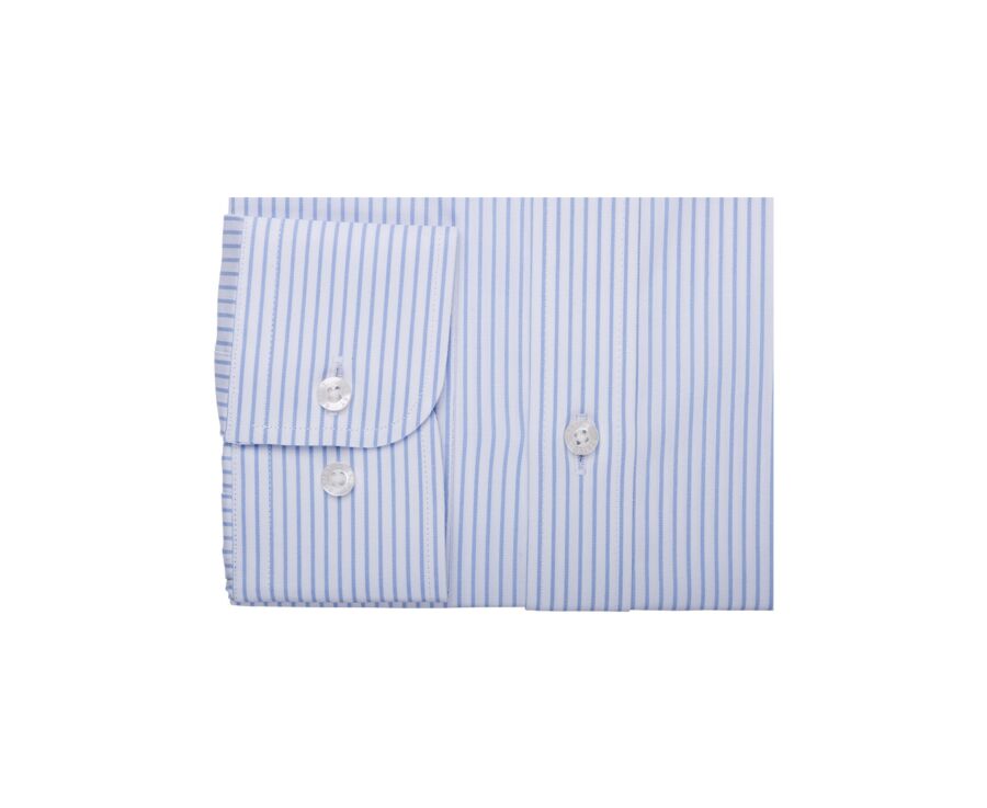 Chemise homme blanches à rayures bleues claires - GEOFFROY