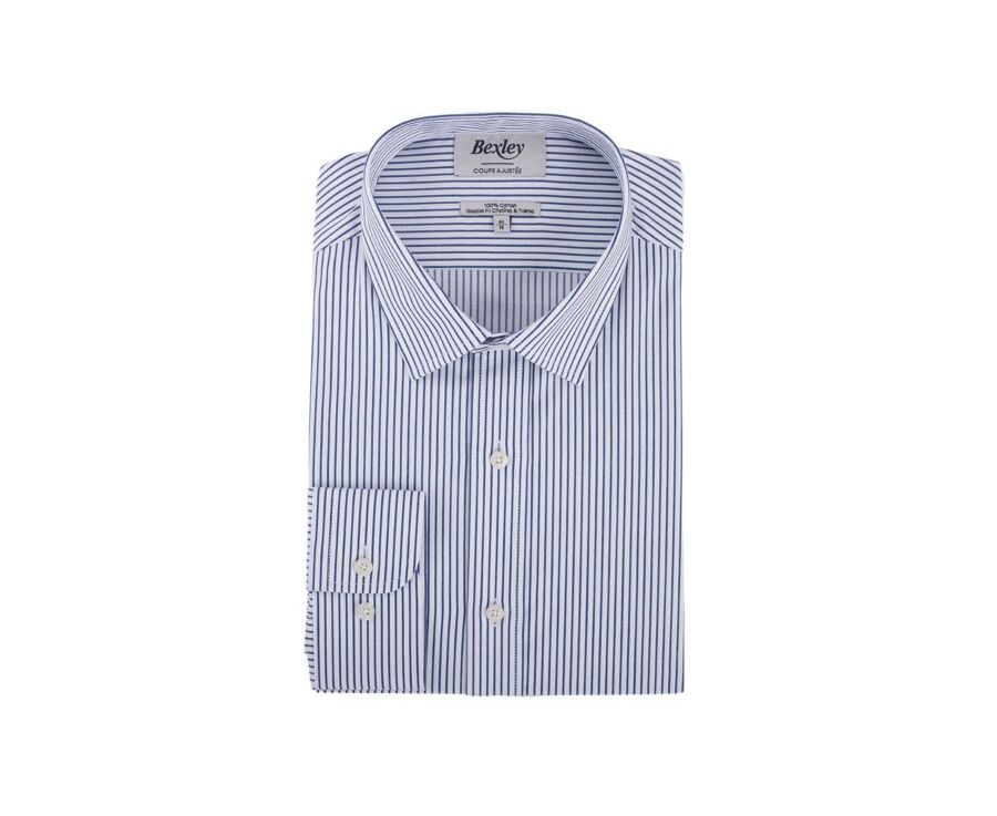 Chemise homme à rayures bleues - GEOFFROY