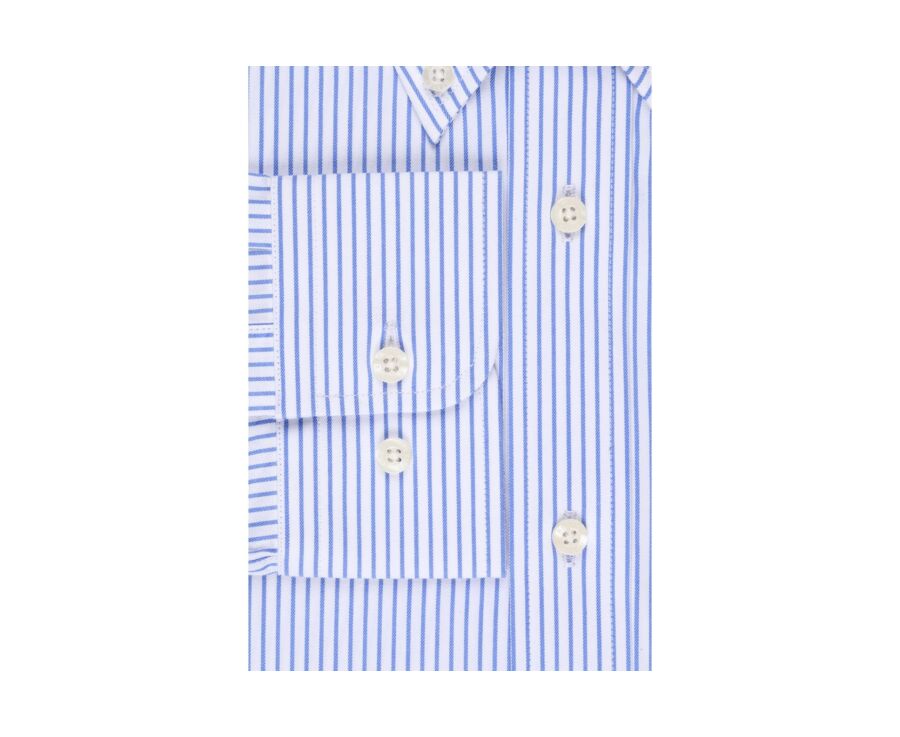 Chemise blanche à rayures bleues - GEOFFROY