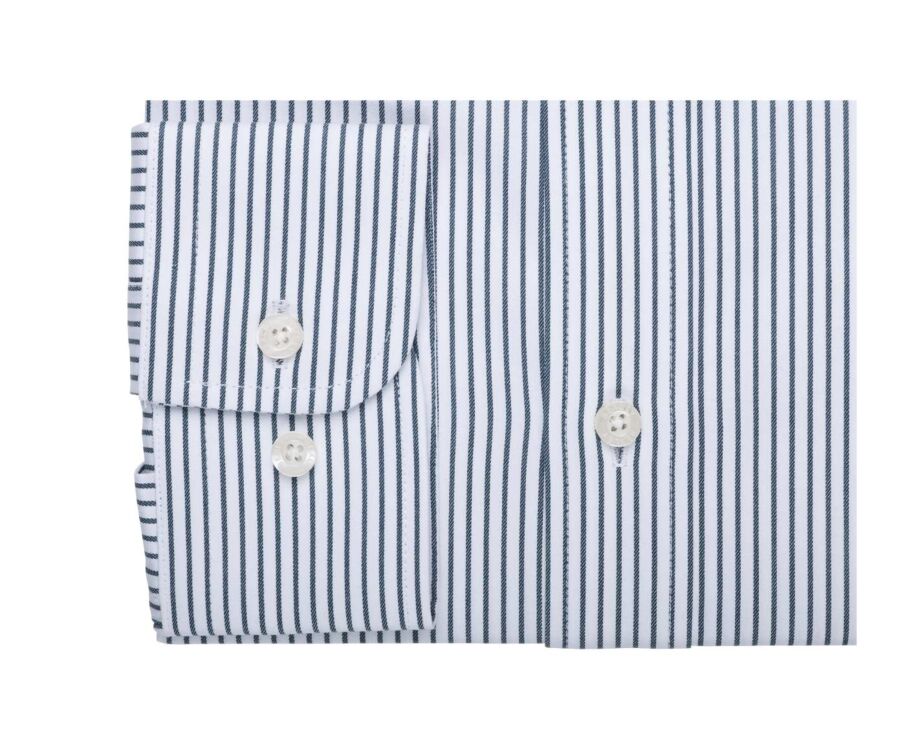 Chemise homme blanches à rayures vertes foncées - GEOFFROY