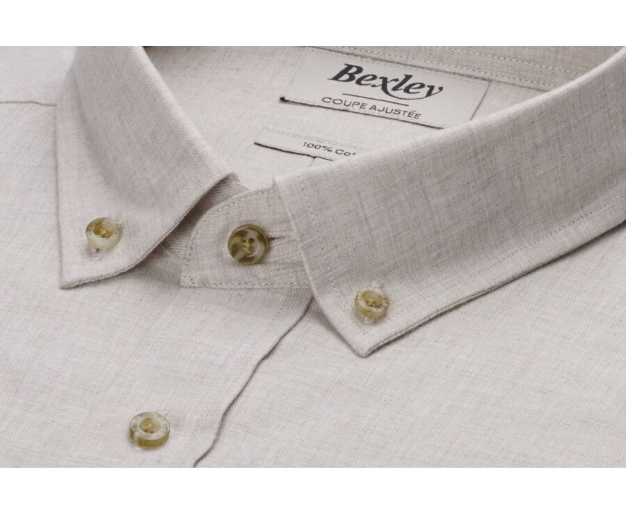 Chemise flanelle Ecru - Poche poitrine - ALEXANDER