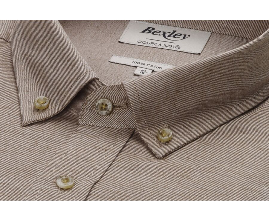 Chemise flanelle Camel - ALEXANDER