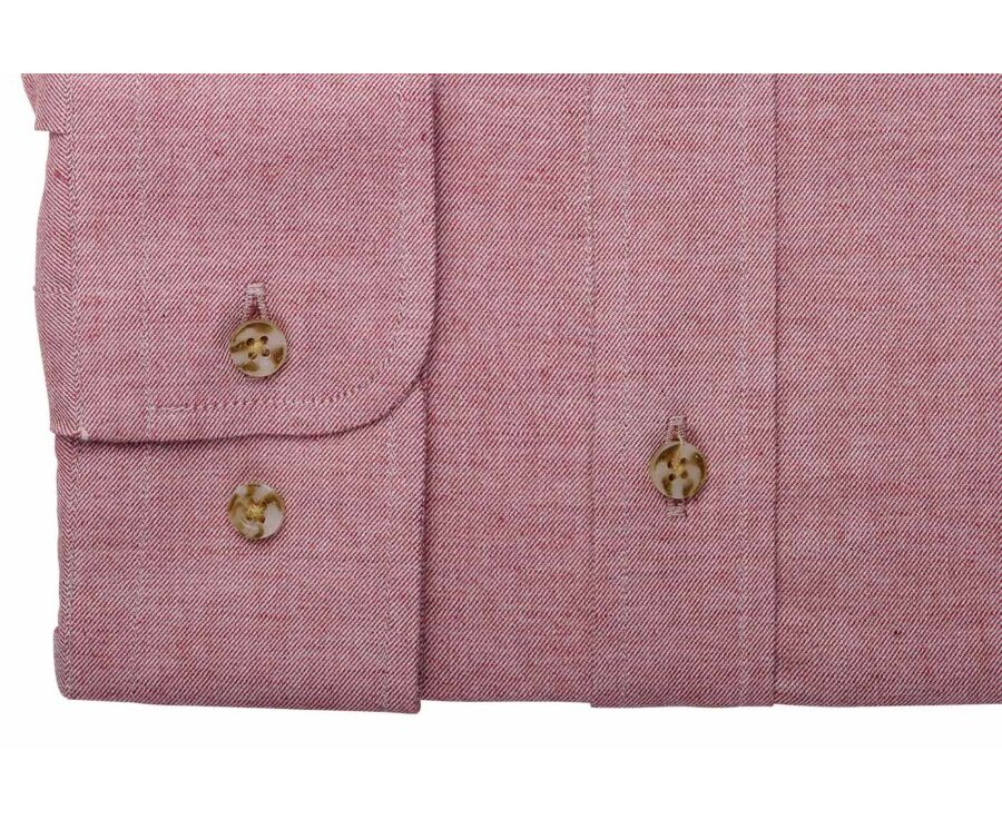 Chemise flanelle Corail Foncé - Poche poitrine - ALEXANDER