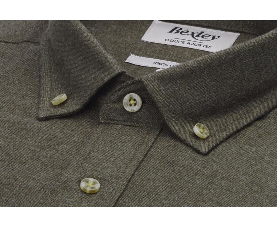 Chemise flanelle Vert Foncé - Poche poitrine - ALEXANDER