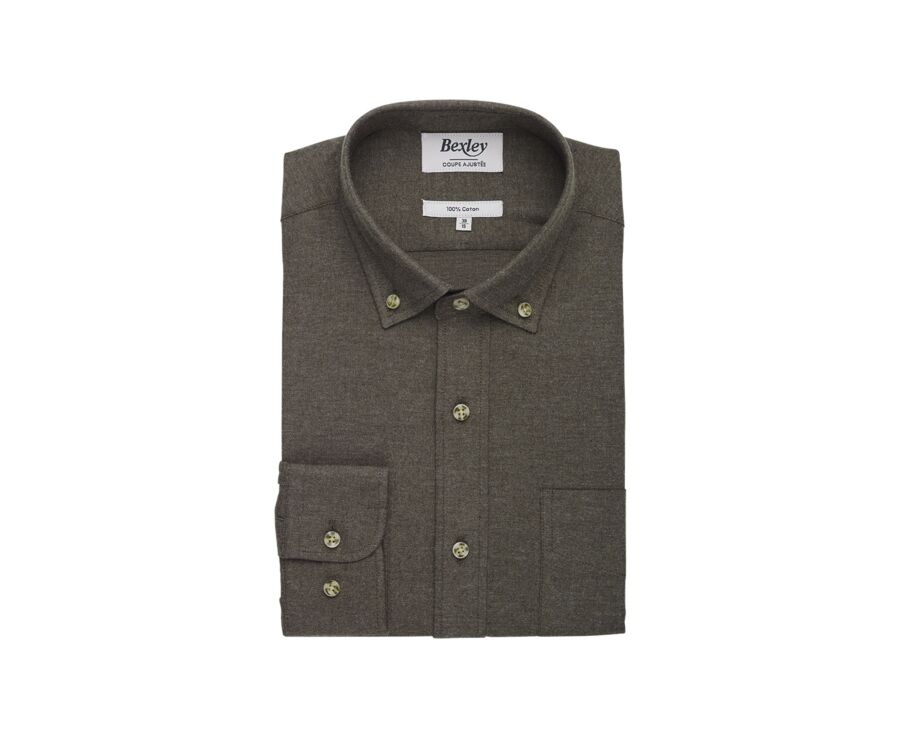 Chemise flanelle Vert Foncé - Poche poitrine - ALEXANDER