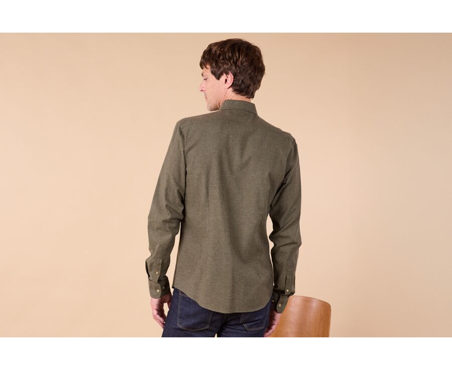 Chemise flanelle Vert Foncé - Poche poitrine - ALEXANDER