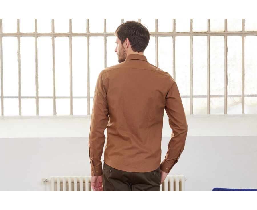 Chemise flanelle Caramel - Poche poitrine - ALEXANDER