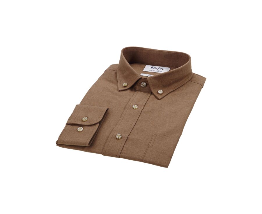 Chemise flanelle Caramel - Poche poitrine - ALEXANDER