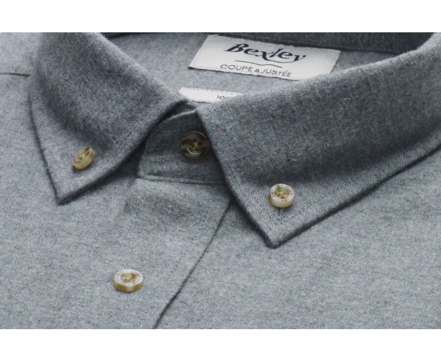 Chemise flanelle Vert Tilleul - Poche poitrine - ALEXANDER