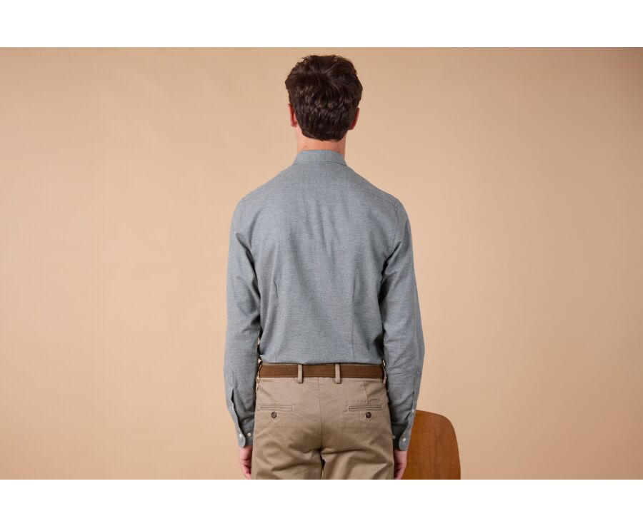 Chemise flanelle Vert Tilleul - Poche poitrine - ALEXANDER