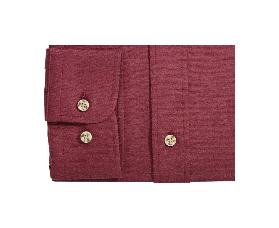 Chemise flanelle Rouge Bordeaux - Poche poitrine - ALEXANDER