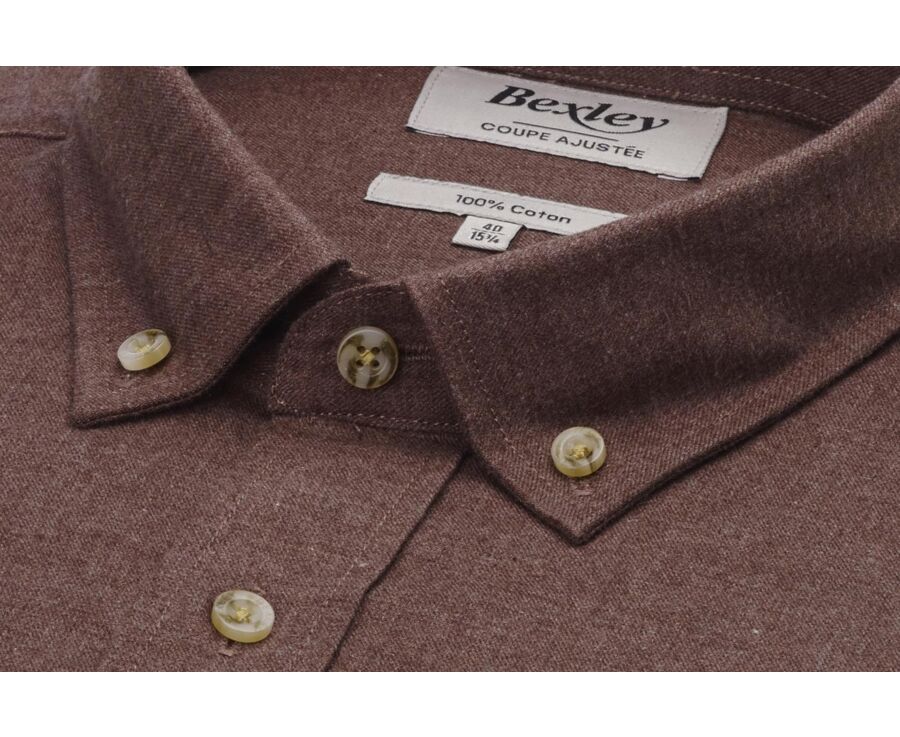 Chemise flanelle Mocha - Poche poitrine - ALEXANDER
