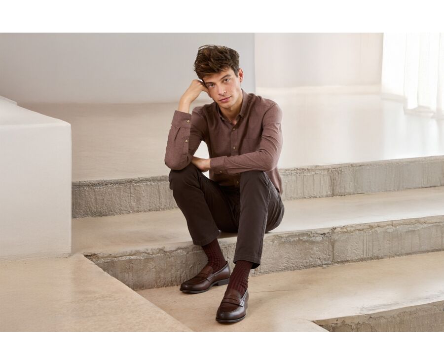 Chemise flanelle Mocha - Poche poitrine - ALEXANDER