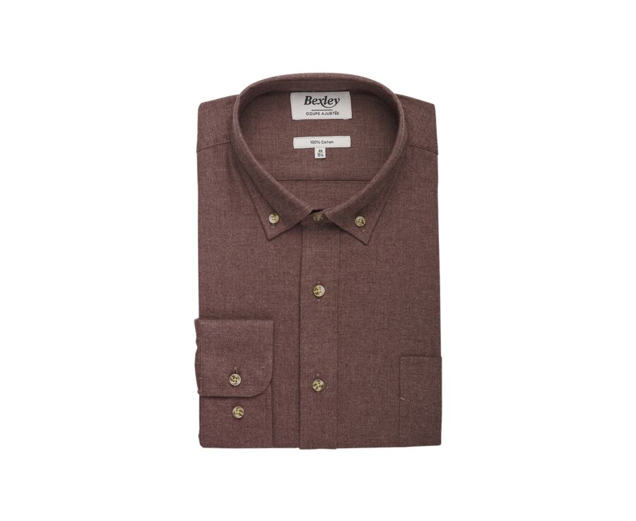 Chemise flanelle Mocha - Poche poitrine - ALEXANDER