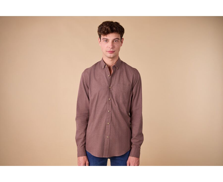 Chemise flanelle Mocha - Poche poitrine - ALEXANDER