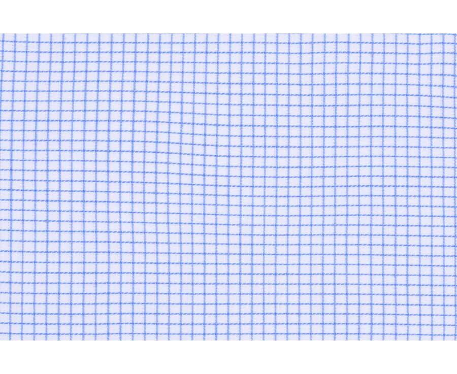 Chemise blanche à petits carreaux bleus - SALVATORE