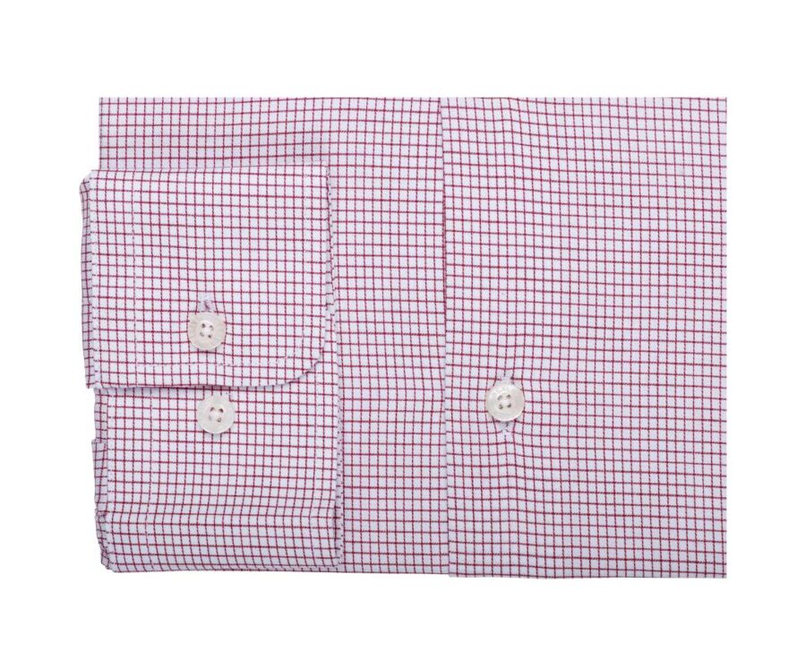 Chemise blanche à petits carreaux rouges - SALVATORE
