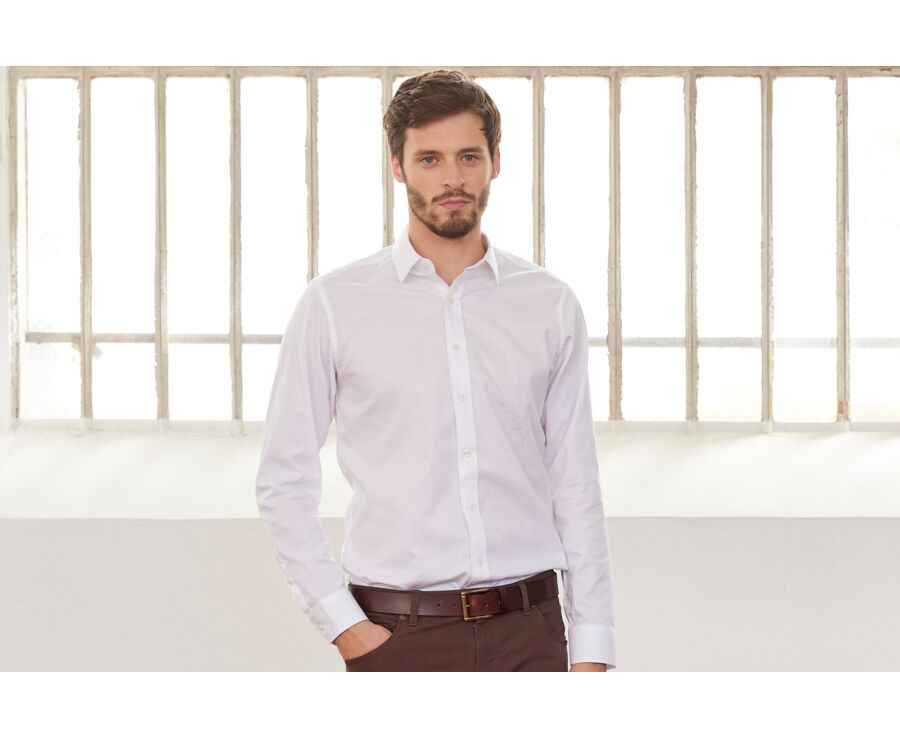 Chemise Blanche en coton - Col français - NORBERTIN
