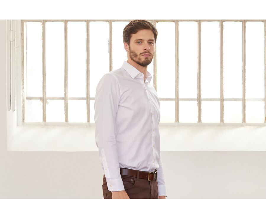 Chemise Blanche en coton - Col français - NORBERTIN