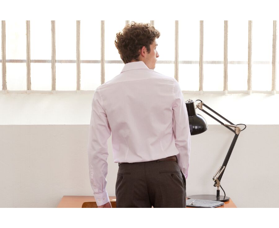 Chemise Oxford rose - Col italien - ERNESTO