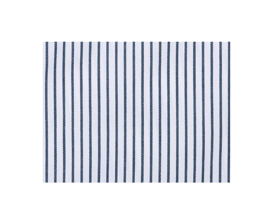 Chemise blanche à rayures vertes foncées et poche poitrine - BRODERICK