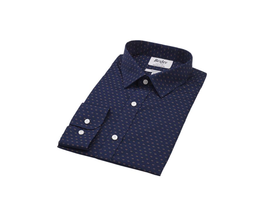 Chemise imprimée marine motif cognac - LÉONCE